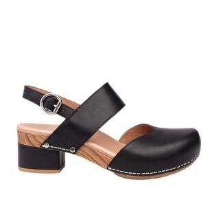 Black Leather Women's Dansko Clog Sandals